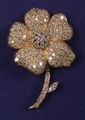 14kt Gold and Diamond Brooch