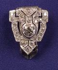 Art Deco Platinum and Diamond Dress Clip
