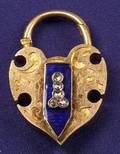 Antique 14kt Gold Enamel and Diamond Charm