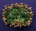 18kt Gold Jadeite and Gem Set Brooch