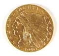 US 1910 250 gold Indian Head coin