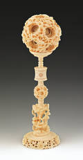 Chinese carved ivory puzzle ball