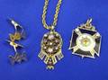 Masonic Pendant Cuff Links Chain and a Paste Pendant
