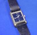 Mans Cartier Sterling Silver Wristwatch with Black Lizard Strap