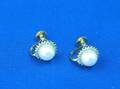 Pair of Diamond and Pearl Earrings