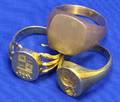 Two 18kt Rings and a 14kt Gold Intaglio Ring