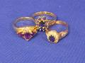 Gold Diamond and Sapphire Ring Gold and Sapphire Ring and a Gold Diamond and Amethyst Ri