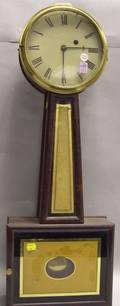 Federal Mahogany and Eglomise Banjo Wall Timepiece