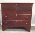 Grained Painted Blanket Chest over Two Long Drawers
