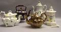 Five Assorted Decorated English Ceramic Teapots
