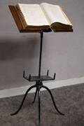 Late Victorian Oak and Black Painted Cast Iron Mechanical Dictionary Stand