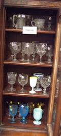 Twentyfive Assorted Pressed Pattern Glass Goblets and Tableware
