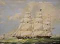 Framed Oil Portrait Clipper Ship Nightingale