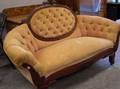 Victorian Upholstered Walnut Settee