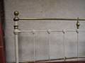 Late Victorian Brass Mounted Painted Cast Iron Bed