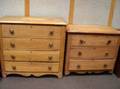 Two Late Victorian Cottage Pine ThreeDrawer and FourDrawer Chests