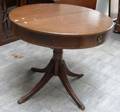 Regencystyle Mahogany Veneer Pedestalbase Drum Table
