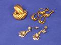 Three Pairs of 14kt Gold Earrings