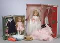 Two Madame Alexander Dolls with Wardrobes
