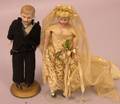Bisque Doll House Man and Bride