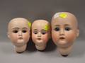 Three German Bisque Socket Doll Heads