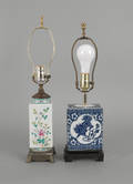 Two Chinese porcelain table lamps