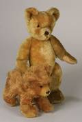 Two Burnt Orange Mohair Teddy Bears