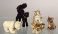 Five Steiff Mohair Cats and a Polar Bear