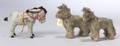 Two Steiff Mohair Briards and a Windup Schuco Donkey