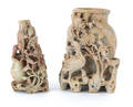 Two Chinese carved stone vases
