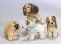 Four Small Mohair Steiff Pups