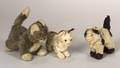 Three Standing Steiff Mohair Kittens