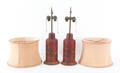 Pair of Chinese painted tin lamps
