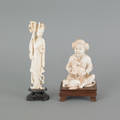 Two Asian carved ivory figures