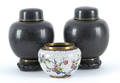 Three cloisonn vases