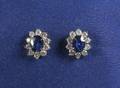 18kt Gold Sapphire and Diamond Earrings