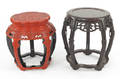 Chinese red lacquered end table