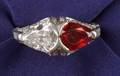 Art Deco Platinum Ruby and Diamond Twinstone Ring