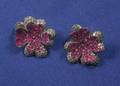 Pink Sapphire and Diamond Earclips