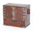 Japanese parquetry inlaid valuables chest
