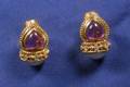 18kt Gold Amethyst Cultured Pearl and Diamond Earclips
