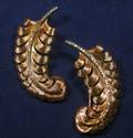 Pair of 14kt Gold Palladium and Diamond Feather Brooches