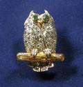 Platinum 18kt Gold Diamond and Emerald Stickpin