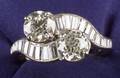 Platinum and Diamond Twin Stone Ring