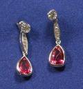 18kt White Gold Ruby and Diamond Earpendants