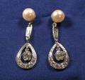 Pearl and Diamond Earpendants