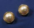 18kt Gold Mabe Pearl and Diamond Earclips