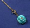 Antique Turquoise and Diamond Pendant