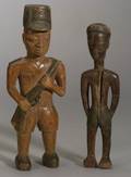 Two African Carved Wood Colonial Figures