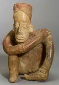 PreColumbian Seated Pottery Figure